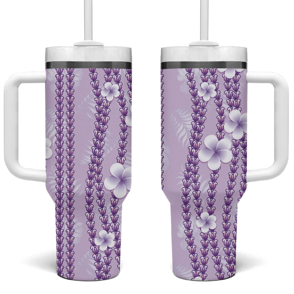 Hawaii Queen Liliuokalani Tumbler With Handle Lavender Lei Pua Kalaunu LT05 One Size: 40 oz Lavender - Polynesian Pride