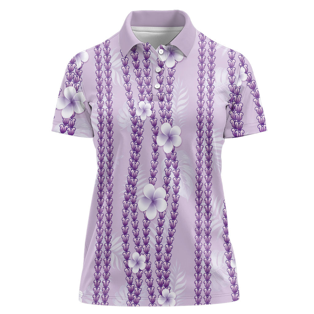 Hawaii Queen Liliuokalani Women Polo Shirt Lavender Lei Pua Kalaunu LT05 Female Lavender - Polynesian Pride