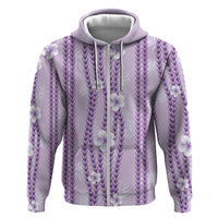 Hawaii Queen Liliuokalani Zip Hoodie Lavender Lei Pua Kalaunu LT05 Zip Hoodie Lavender - Polynesian Pride