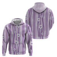 Hawaii Queen Liliuokalani Zip Hoodie Lavender Lei Pua Kalaunu LT05 - Polynesian Pride