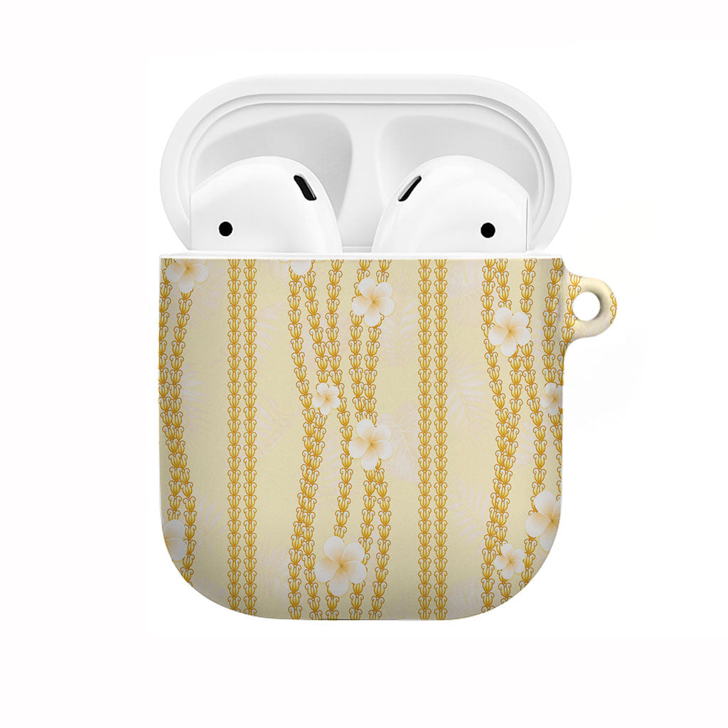 Hawaii Queen Liliuokalani AirPods Case Gold Lei Pua Kalaunu LT05 Gold - Polynesian Pride
