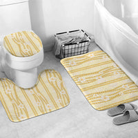 Hawaii Queen Liliuokalani Bathroom Set Gold Lei Pua Kalaunu LT05 Mat Set Only (3 pcs) One Size Gold - Polynesian Pride