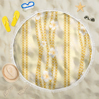 Hawaii Queen Liliuokalani Beach Blanket Gold Lei Pua Kalaunu LT05 One Size 150cm Gold - Polynesian Pride