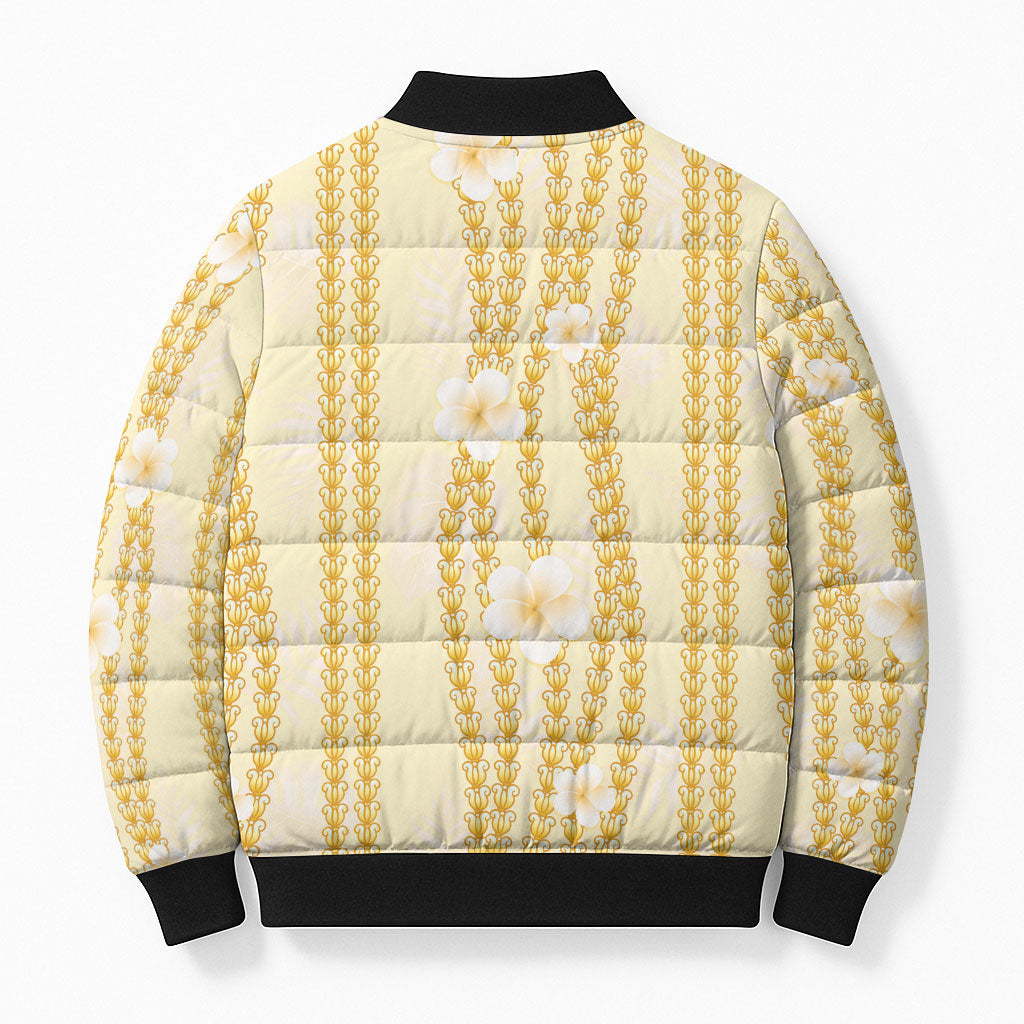 Hawaii Queen Liliuokalani Bomber Puffer Jacket Gold Lei Pua Kalaunu LT05 - Polynesian Pride