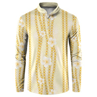 Hawaii Queen Liliuokalani Button Sweatshirt Gold Lei Pua Kalaunu LT05 Gold - Polynesian Pride