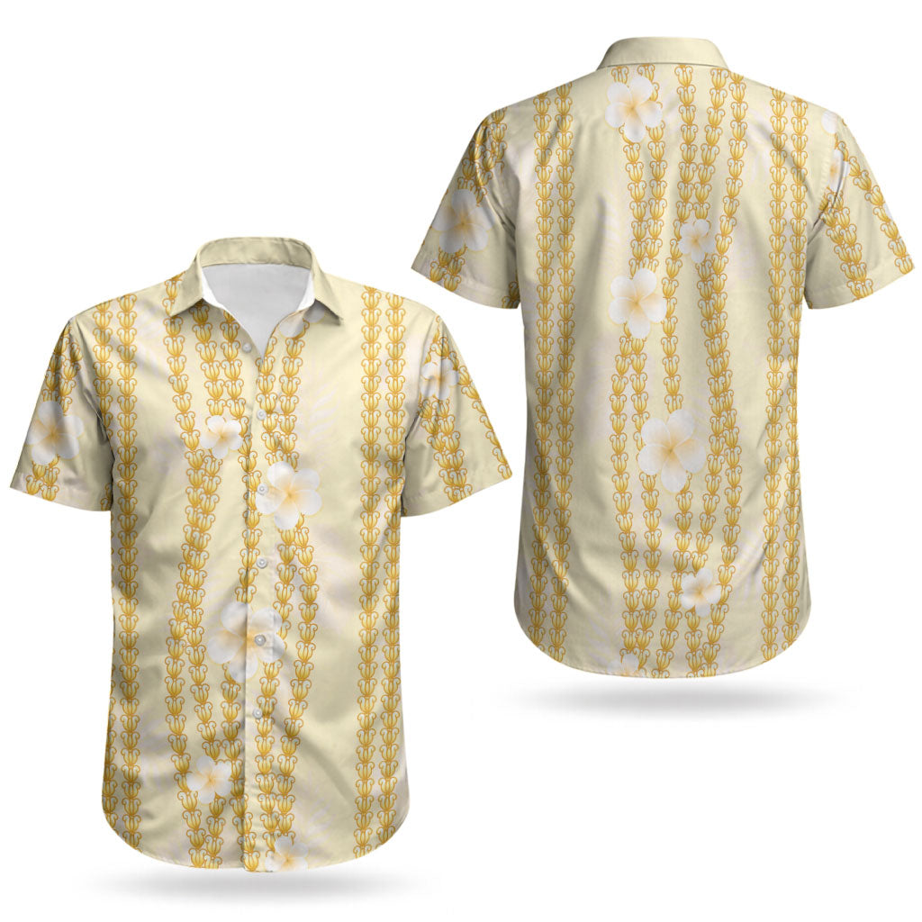 Hawaii Queen Liliuokalani Couples Matching Puletasi and Hawaiian Shirt Gold Lei Pua Kalaunu LT05 - Polynesian Pride