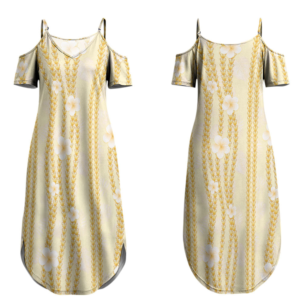 Hawaii Queen Liliuokalani Couples Matching Summer Maxi Dress and Long Sleeve Button Shirt Gold Lei Pua Kalaunu LT05 - Polynesian Pride