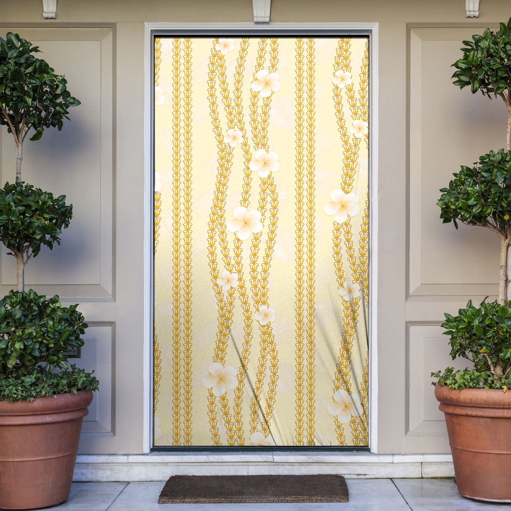 Hawaii Queen Liliuokalani Door Cover Gold Lei Pua Kalaunu LT05 Gold - Polynesian Pride