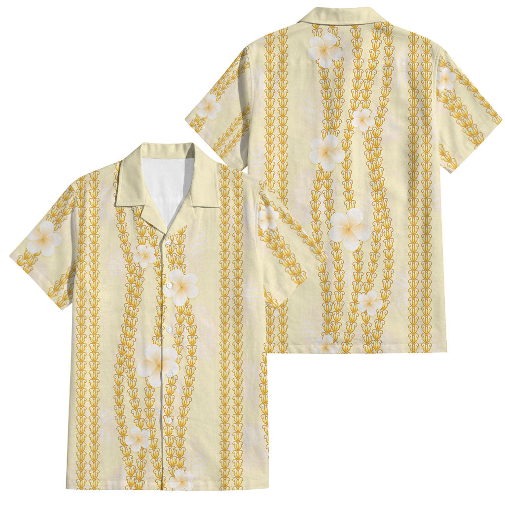 Hawaii Queen Liliuokalani Family Matching Long Sleeve Bodycon Dress and Hawaiian Shirt Gold Lei Pua Kalaunu LT05 Dad's Shirt - Short Sleeve Gold - Polynesian Pride