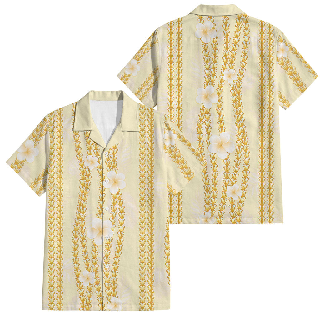Hawaii Queen Liliuokalani Family Matching Mermaid Dress and Hawaiian Shirt Gold Lei Pua Kalaunu LT05 Dad's Shirt - Short Sleeve Gold - Polynesian Pride
