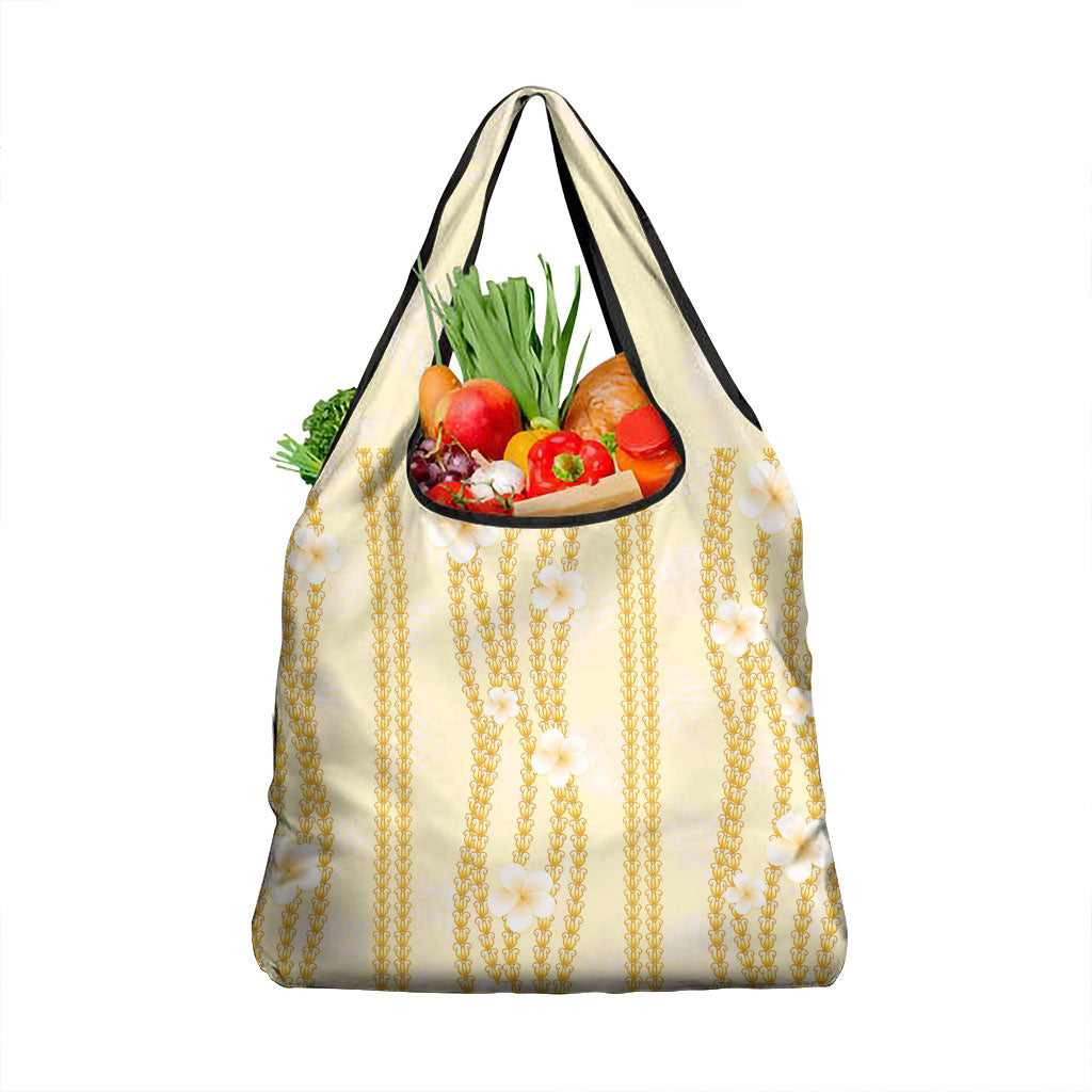 Hawaii Queen Liliuokalani Grocery Bag Gold Lei Pua Kalaunu LT05 1-pack One Size Gold - Polynesian Pride