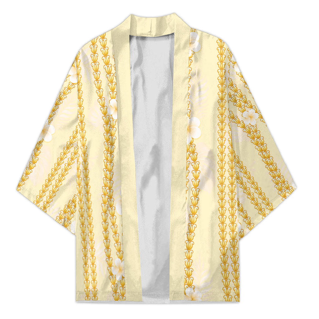 Hawaii Queen Liliuokalani Kimono Gold Lei Pua Kalaunu LT05 Unisex Gold - Polynesian Pride