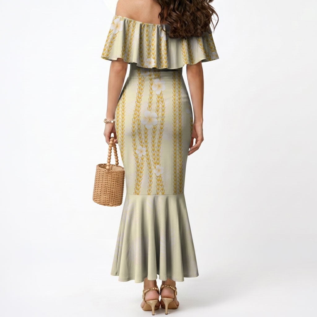 Hawaii Queen Liliuokalani Mermaid Dress Gold Lei Pua Kalaunu LT05 - Polynesian Pride
