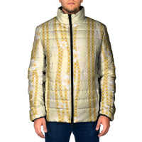 Hawaii Queen Liliuokalani Padded Jacket Gold Lei Pua Kalaunu LT05 Men Gold - Polynesian Pride