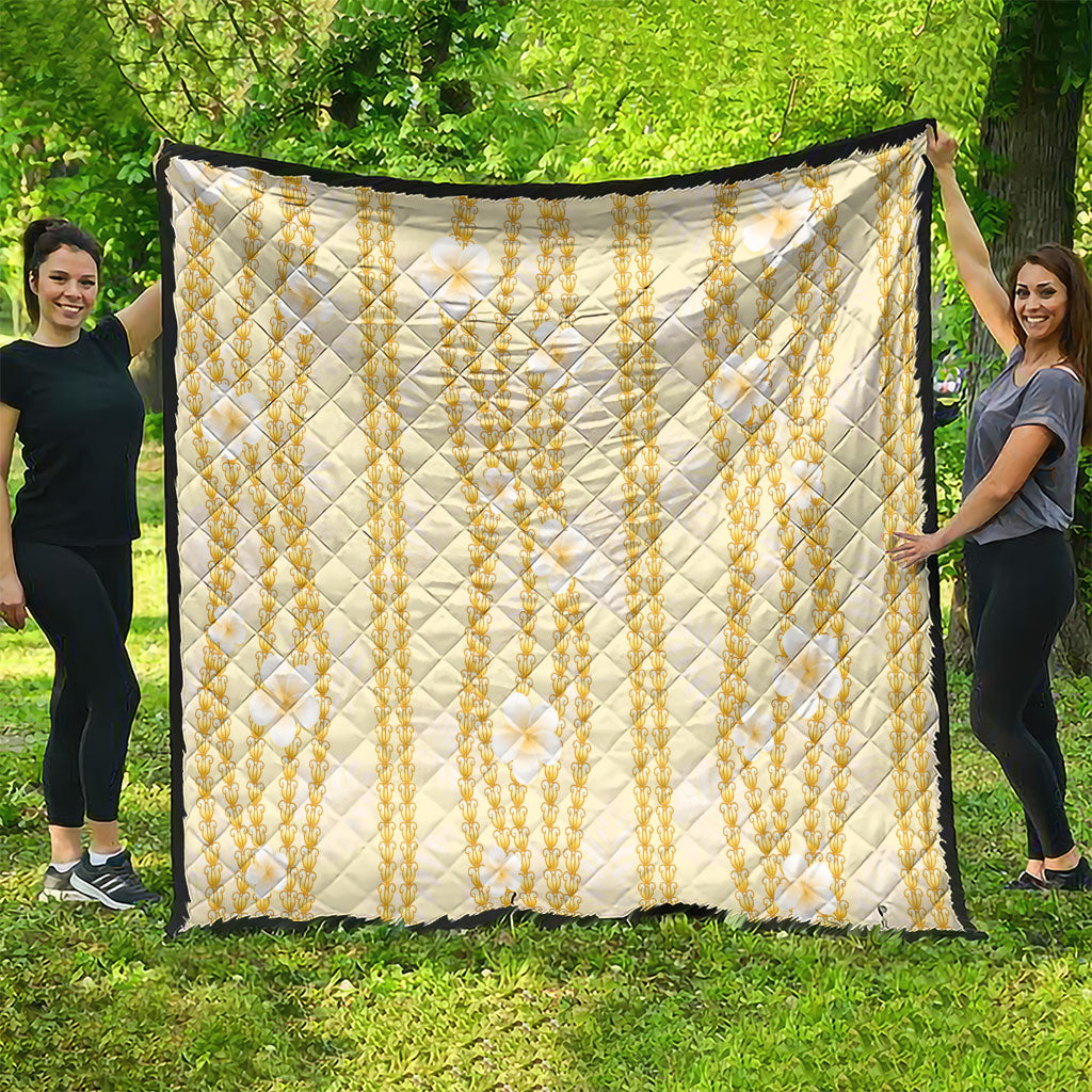 Hawaii Queen Liliuokalani Quilt Gold Lei Pua Kalaunu LT05 - Polynesian Pride