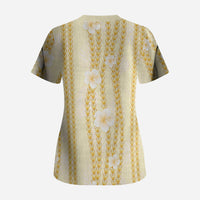 Hawaii Queen Liliuokalani Scrub Top Gold Lei Pua Kalaunu LT05 - Polynesian Pride