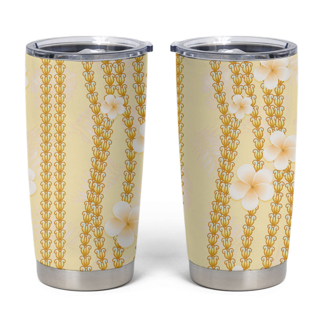 Hawaii Queen Liliuokalani Tumbler Cup Gold Lei Pua Kalaunu LT05 Gold - Polynesian Pride