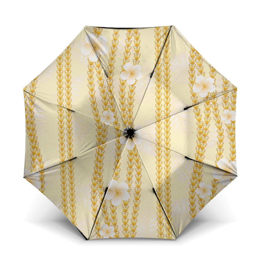 Hawaii Queen Liliuokalani Umbrella Gold Lei Pua Kalaunu LT05 One Size Folded 11.42 inch Opened Diameter 37.4 inch Gold - Polynesian Pride