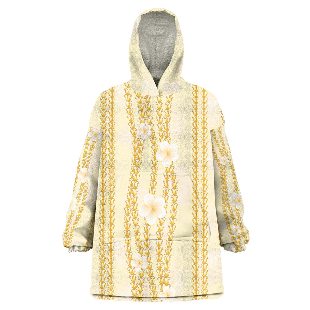 Hawaii Queen Liliuokalani Wearable Blanket Hoodie Gold Lei Pua Kalaunu