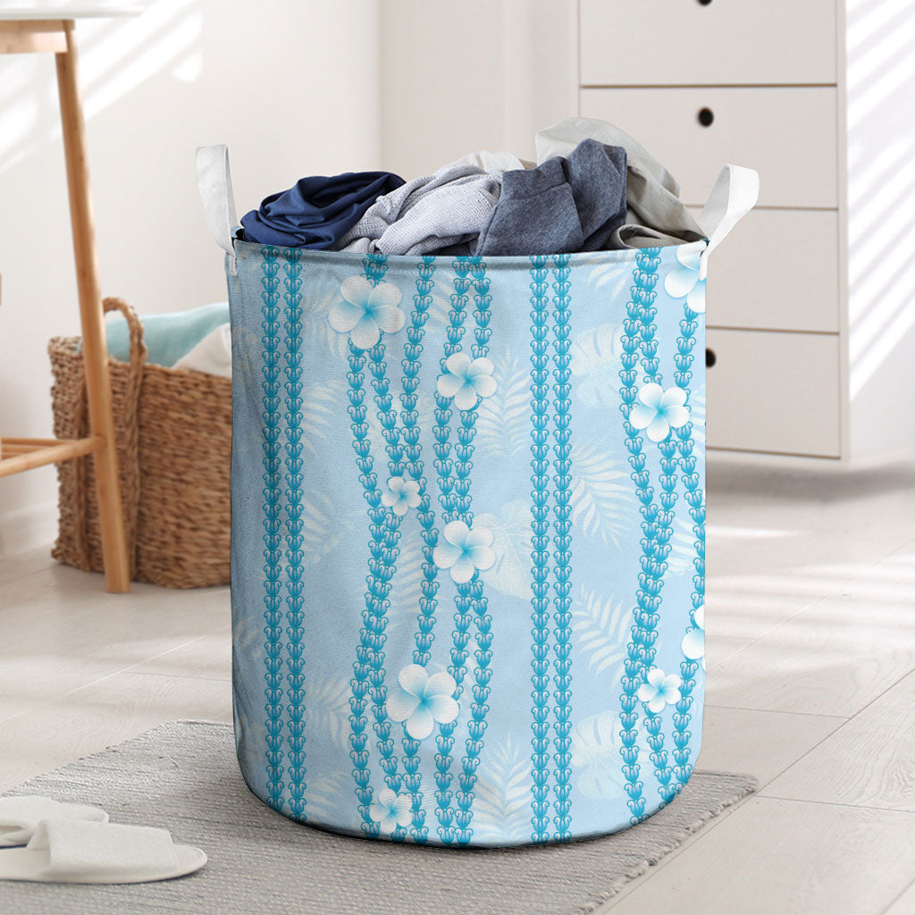 Hawaii Queen Liliuokalani Laundry Basket Blue Lei Pua Kalaunu LT05 Blue - Polynesian Pride