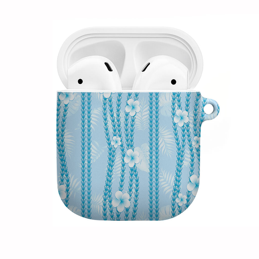 Hawaii Queen Liliuokalani AirPods Case Blue Lei Pua Kalaunu LT05 Blue - Polynesian Pride