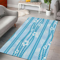 Hawaii Queen Liliuokalani Area Rug Blue Lei Pua Kalaunu LT05 - Polynesian Pride