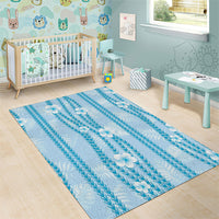 Hawaii Queen Liliuokalani Area Rug Blue Lei Pua Kalaunu LT05 - Polynesian Pride