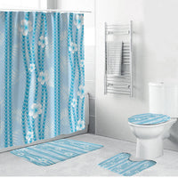 Hawaii Queen Liliuokalani Bathroom Set Blue Lei Pua Kalaunu LT05 Bathroom Set (4 pcs) Blue - Polynesian Pride