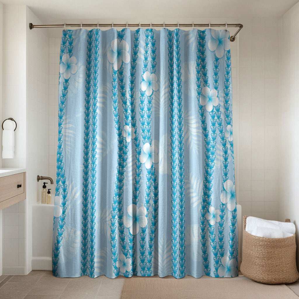 Hawaii Queen Liliuokalani Bathroom Set Blue Lei Pua Kalaunu LT05 Shower Curtain Only Blue - Polynesian Pride