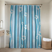 Hawaii Queen Liliuokalani Bathroom Set Blue Lei Pua Kalaunu LT05 Shower Curtain Only Blue - Polynesian Pride
