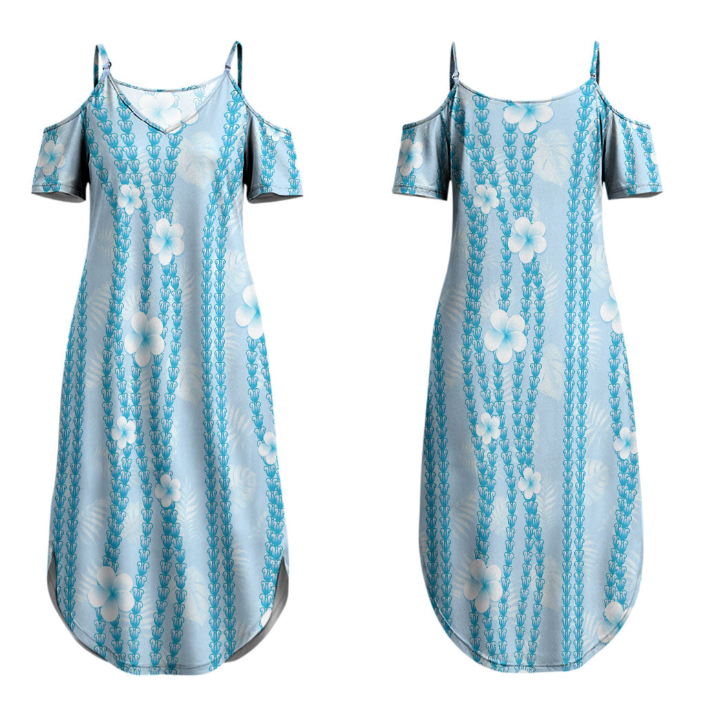Hawaii Queen Liliuokalani Couples Matching Summer Maxi Dress and Hawaiian Shirt Blue Lei Pua Kalaunu LT05 - Polynesian Pride