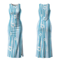 Hawaii Queen Liliuokalani Couples Matching Tank Maxi Dress and Hawaiian Shirt Blue Lei Pua Kalaunu LT05 - Polynesian Pride