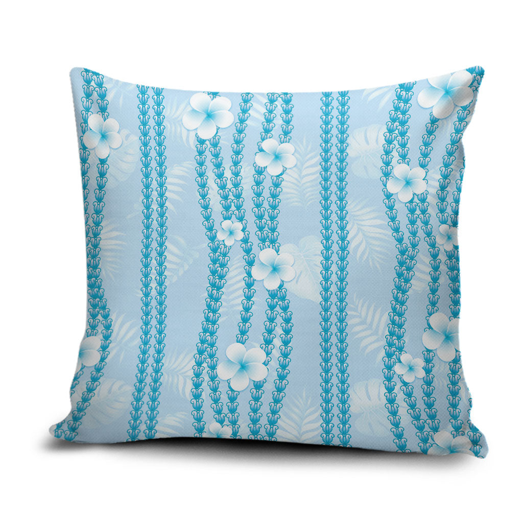 Hawaii Queen Liliuokalani Pillow Cover Blue Lei Pua Kalaunu LT05 Blue - Polynesian Pride