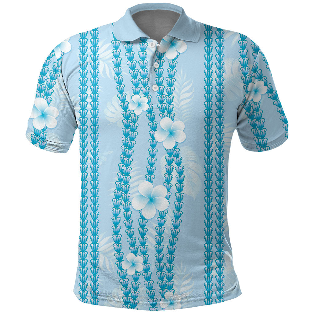 Hawaii Queen Liliuokalani Polo Shirt Blue Lei Pua Kalaunu LT05 Blue - Polynesian Pride