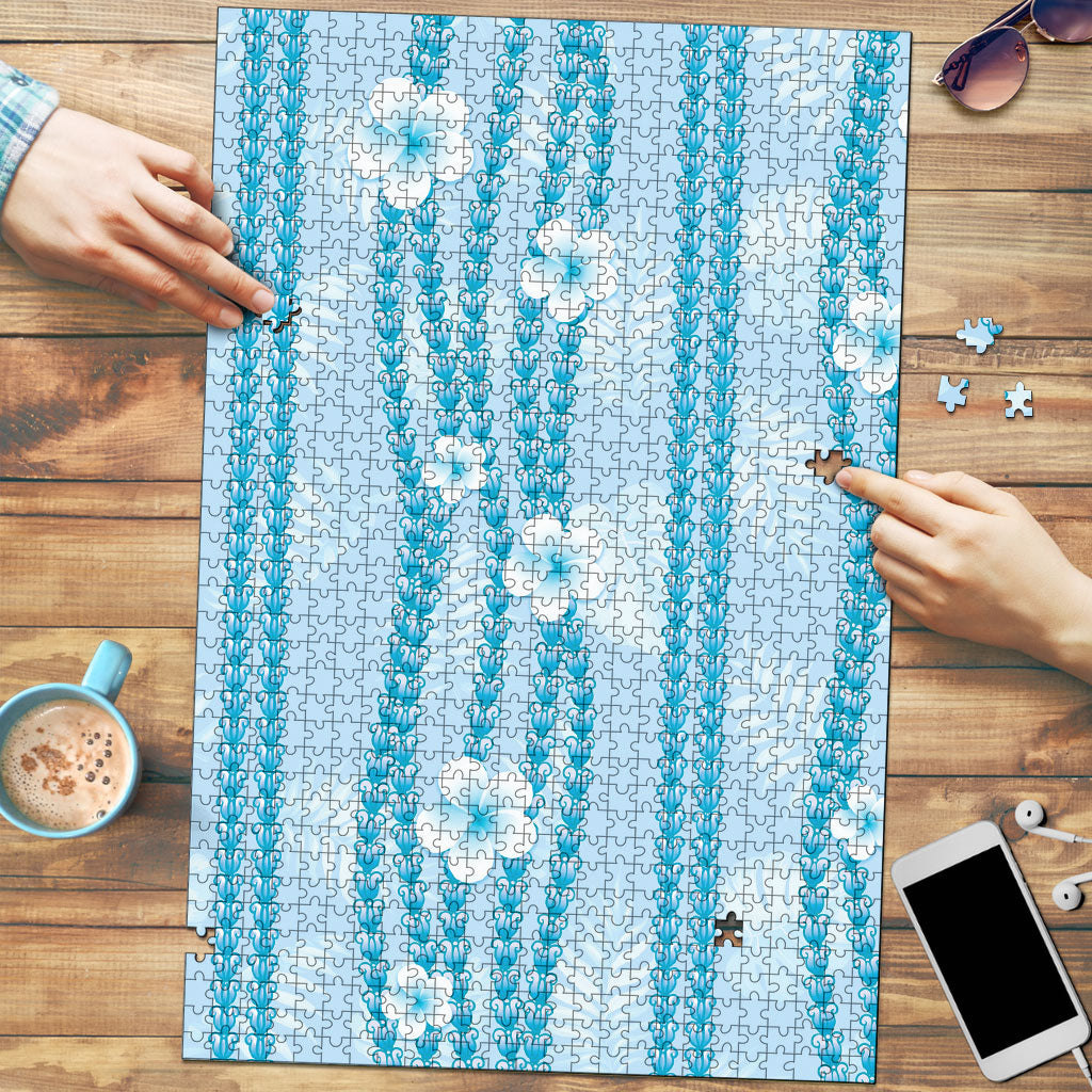 Hawaii Queen Liliuokalani Puzzle Blue Lei Pua Kalaunu LT05 Blue - Polynesian Pride