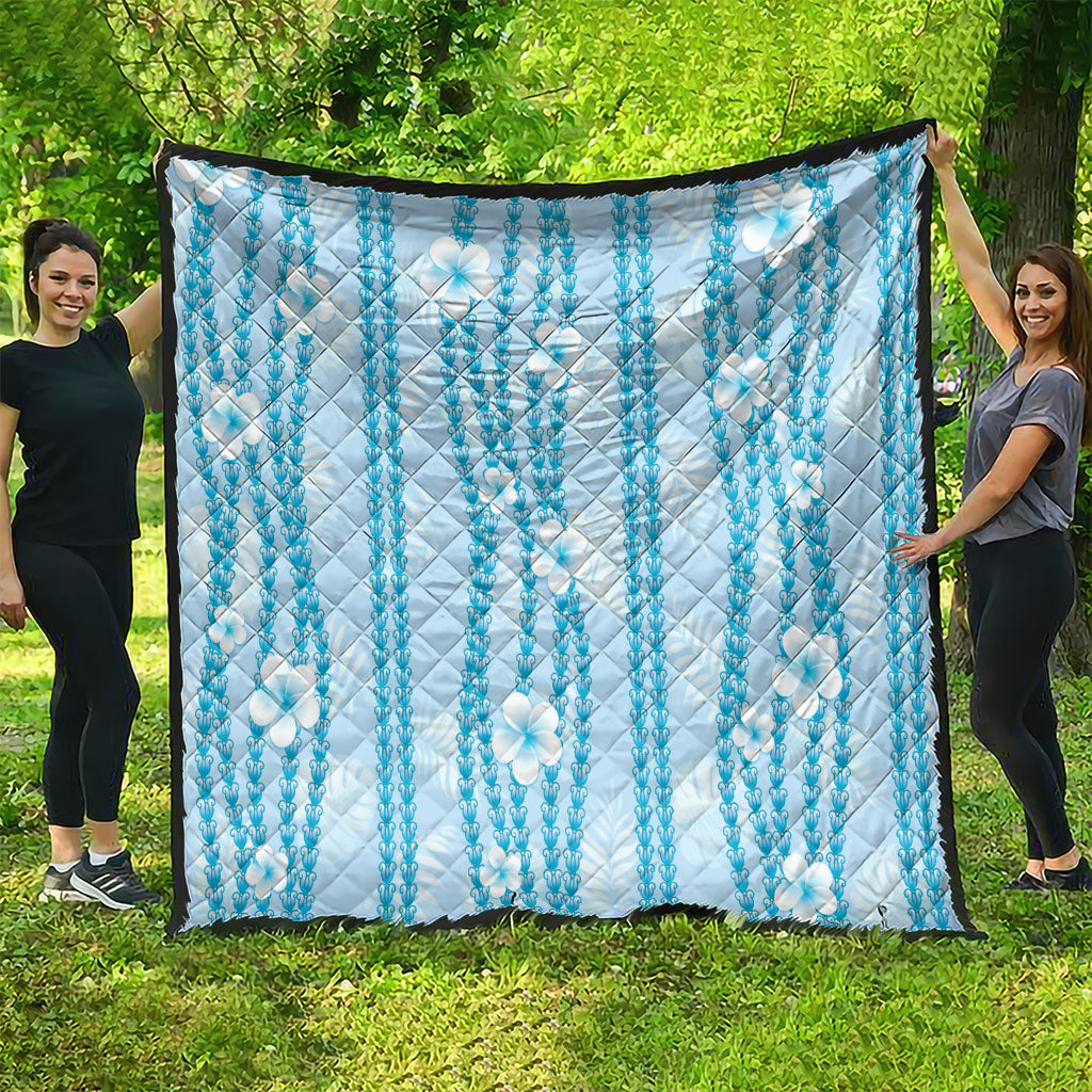 Hawaii Queen Liliuokalani Quilt Blue Lei Pua Kalaunu LT05 - Polynesian Pride