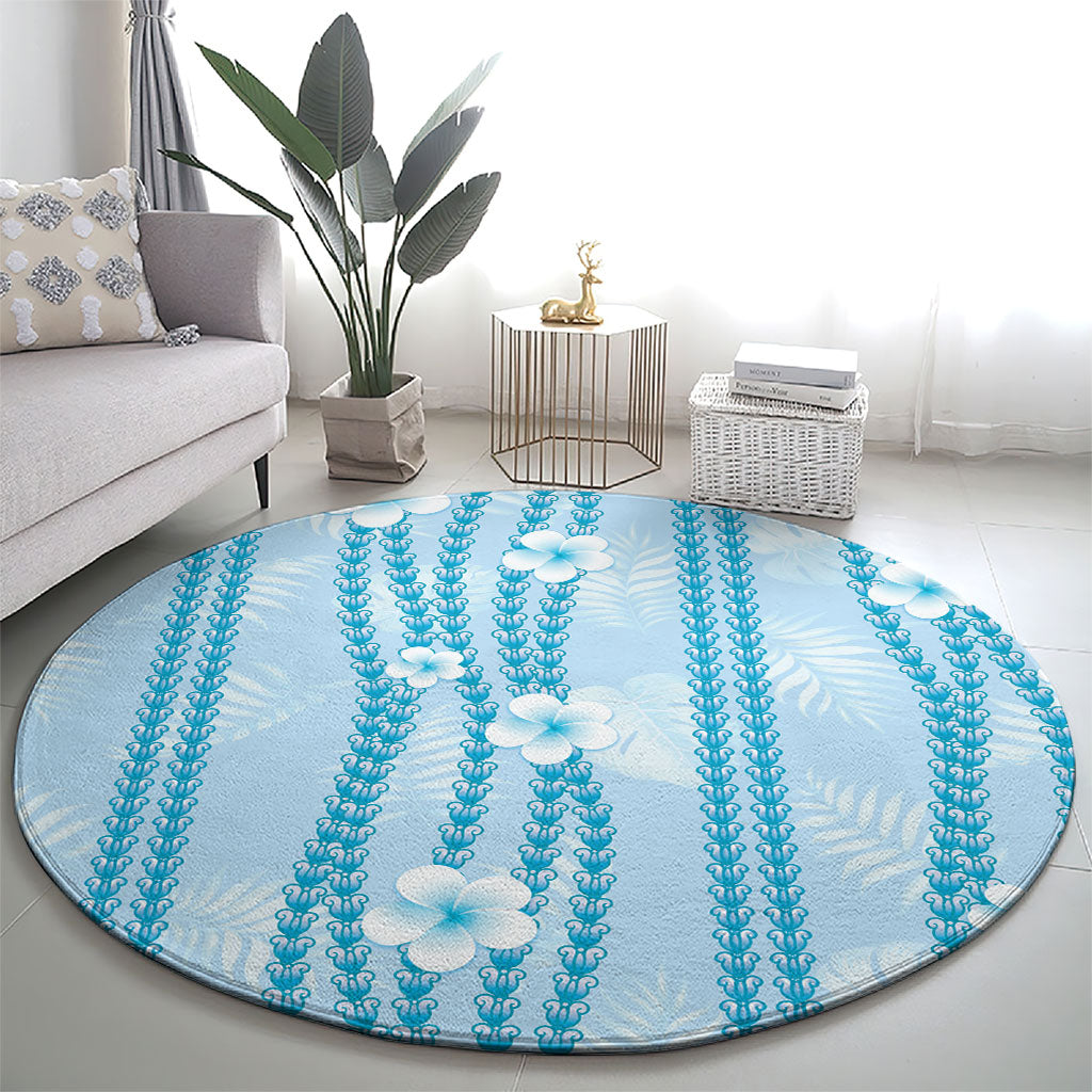 Hawaii Queen Liliuokalani Round Carpet Blue Lei Pua Kalaunu LT05 - Polynesian Pride