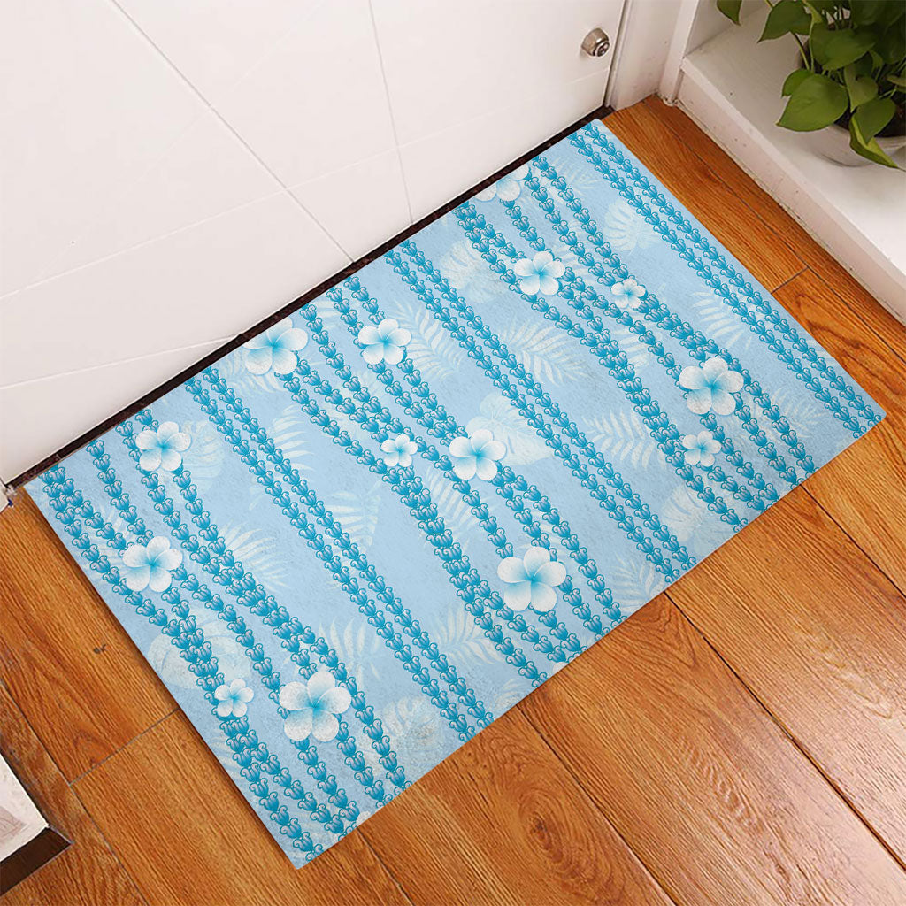 Hawaii Queen Liliuokalani Rubber Doormat Blue Lei Pua Kalaunu LT05 - Polynesian Pride
