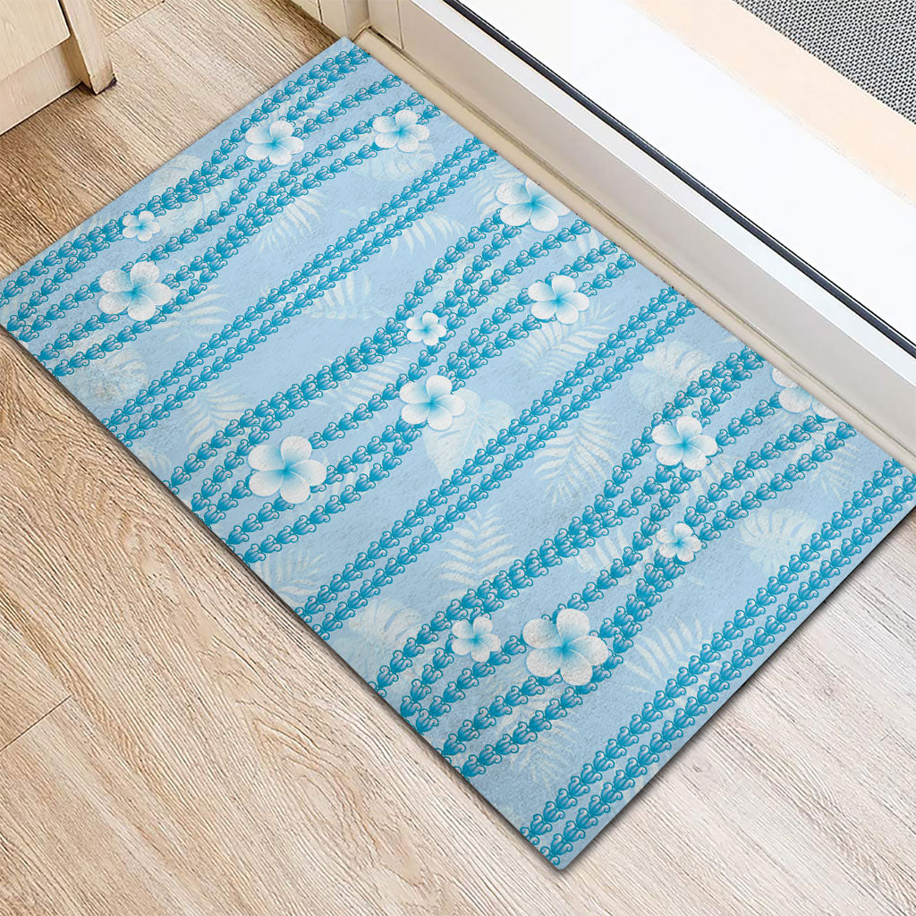 Hawaii Queen Liliuokalani Rubber Doormat Blue Lei Pua Kalaunu LT05 - Polynesian Pride