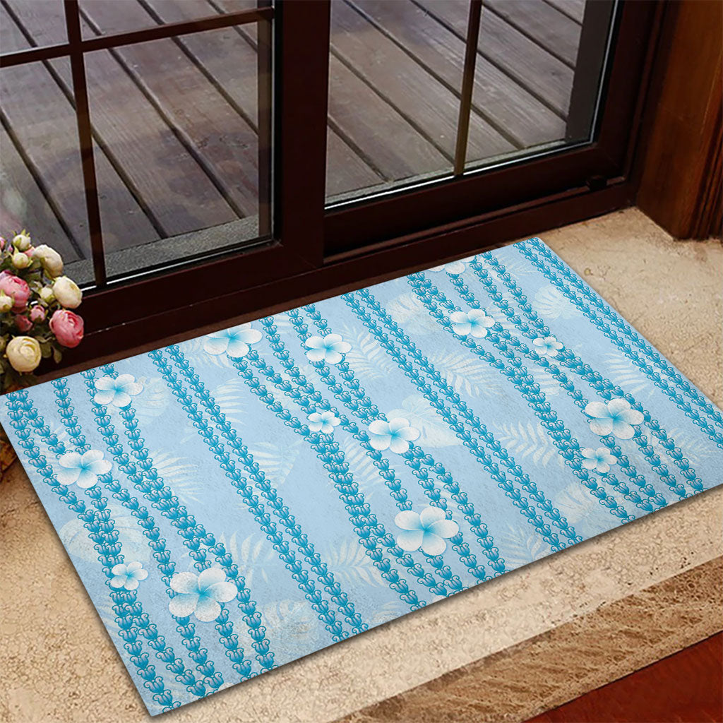 Hawaii Queen Liliuokalani Rubber Doormat Blue Lei Pua Kalaunu LT05 - Polynesian Pride