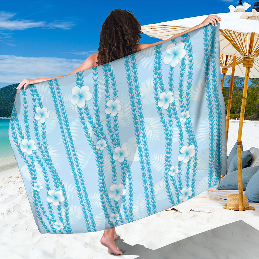 Hawaii Queen Liliuokalani Sarong Blue Lei Pua Kalaunu LT05 One Size 44 x 66 inches Blue - Polynesian Pride