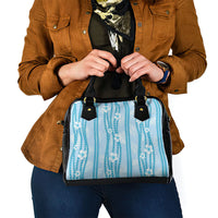 Hawaii Queen Liliuokalani Shoulder Handbag Blue Lei Pua Kalaunu LT05 - Polynesian Pride