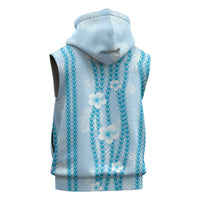 Hawaii Queen Liliuokalani Sleeveless Zip Hoodie Blue Lei Pua Kalaunu LT05 - Polynesian Pride