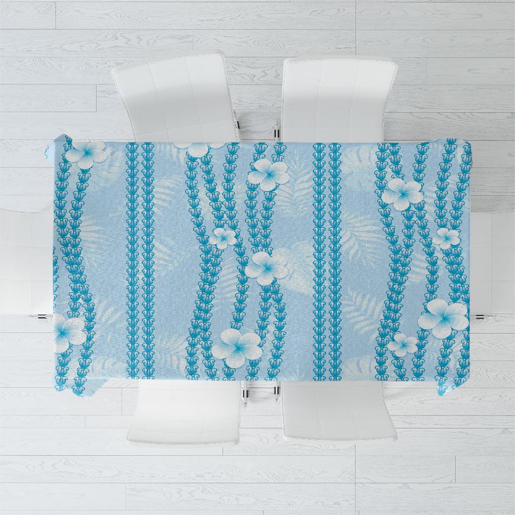 Hawaii Queen Liliuokalani Tablecloth Blue Lei Pua Kalaunu LT05 Blue - Polynesian Pride