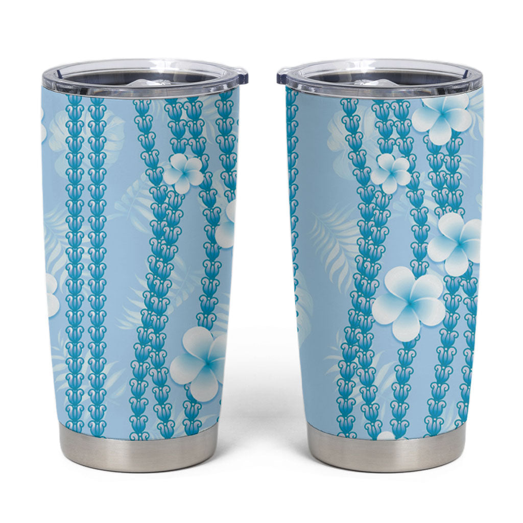 Hawaii Queen Liliuokalani Tumbler Cup Blue Lei Pua Kalaunu LT05 Blue - Polynesian Pride