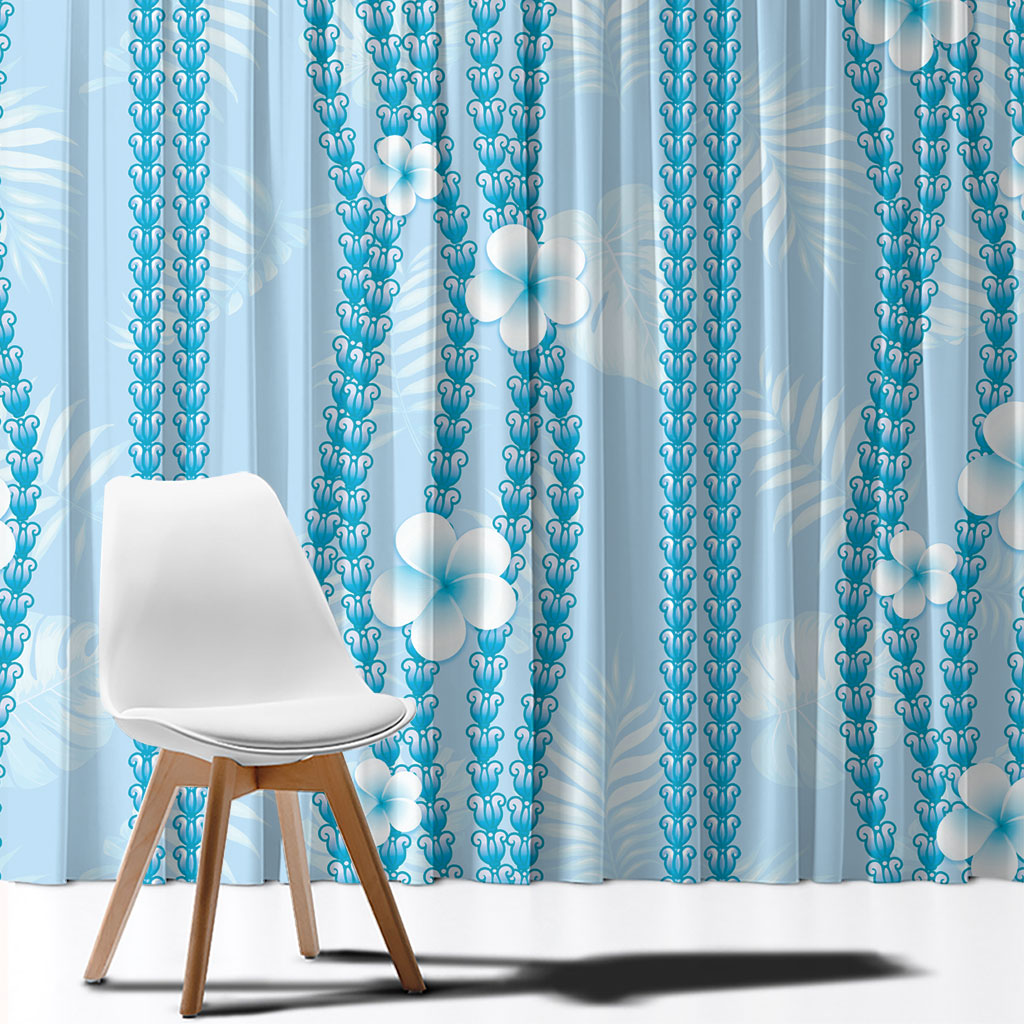 Hawaii Queen Liliuokalani Window Curtain Blue Lei Pua Kalaunu LT05 - Polynesian Pride