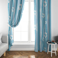 Hawaii Queen Liliuokalani Window Curtain Blue Lei Pua Kalaunu LT05 - Polynesian Pride