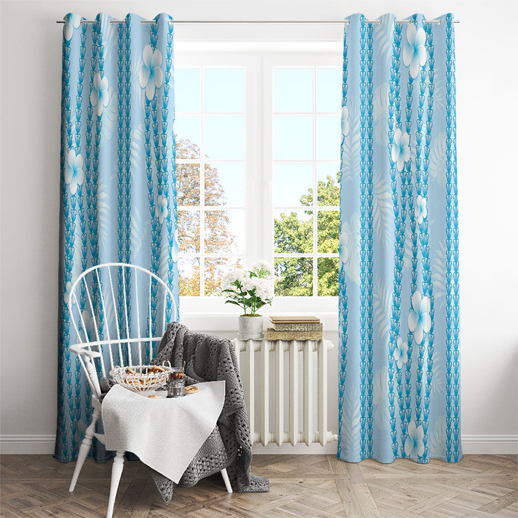 Hawaii Queen Liliuokalani Window Curtain Blue Lei Pua Kalaunu LT05 - Polynesian Pride