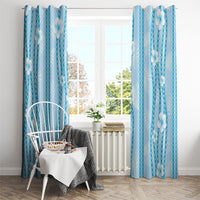 Hawaii Queen Liliuokalani Window Curtain Blue Lei Pua Kalaunu LT05 - Polynesian Pride