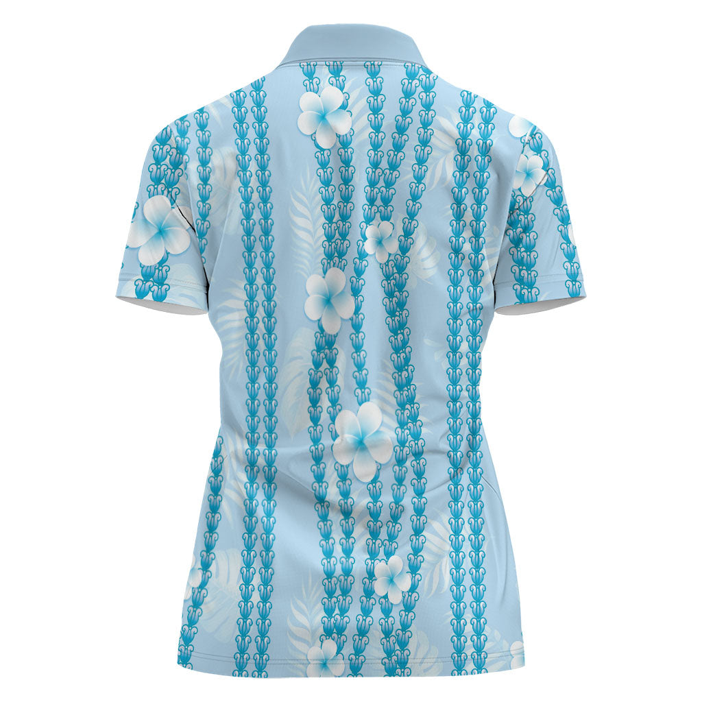 Hawaii Queen Liliuokalani Women Polo Shirt Blue Lei Pua Kalaunu LT05 - Polynesian Pride